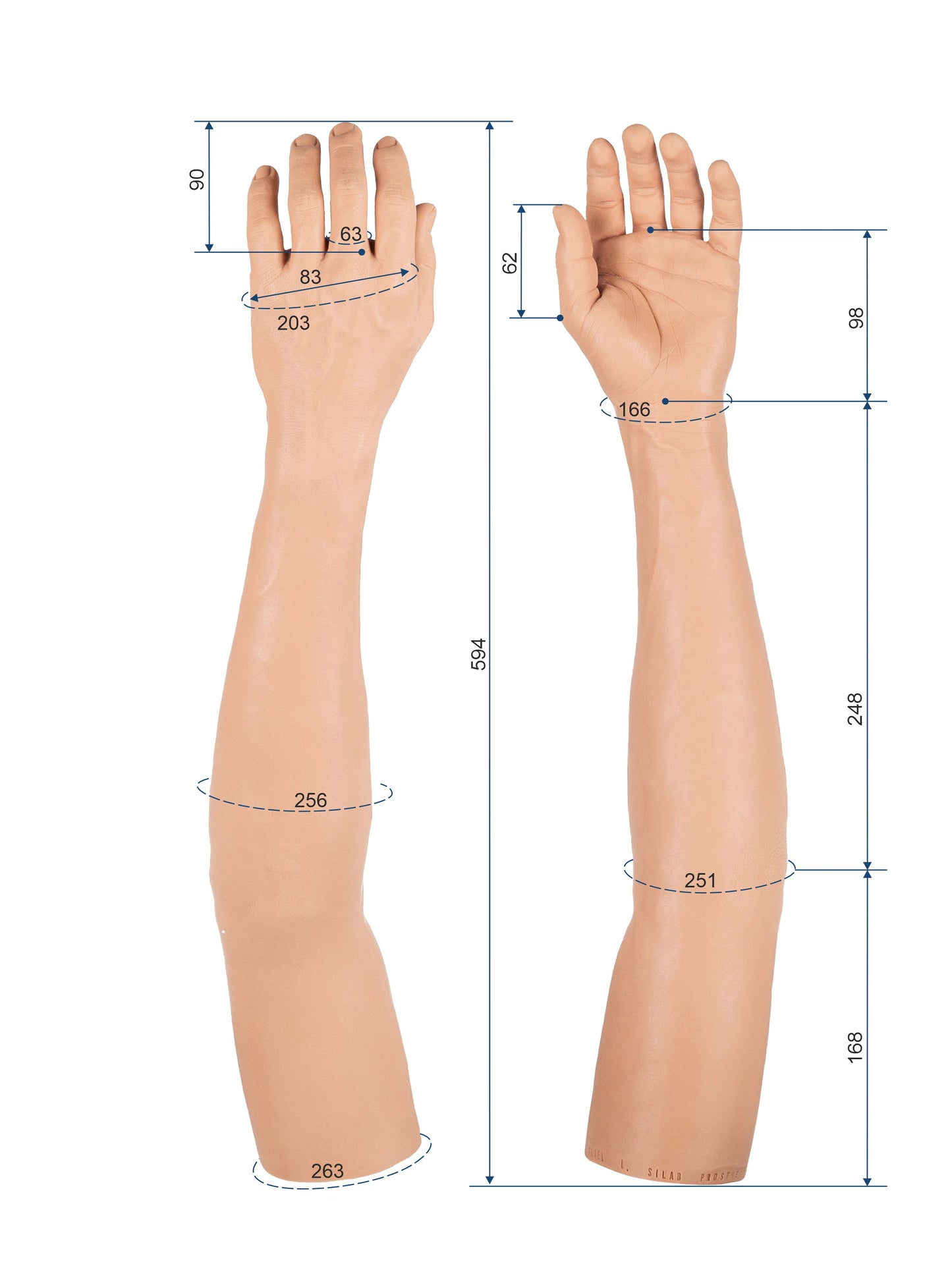 Cosmetic Prosthetic Glove – Men Shape / Arm / Ref. "Gabriel"