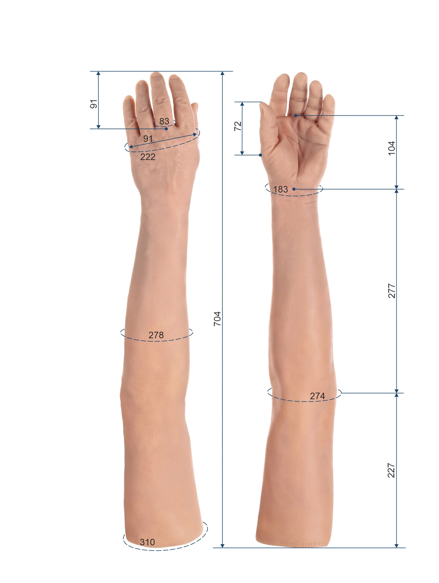 Cosmetic Prosthetic Glove – Men Shape / Arm / Ref. "George"