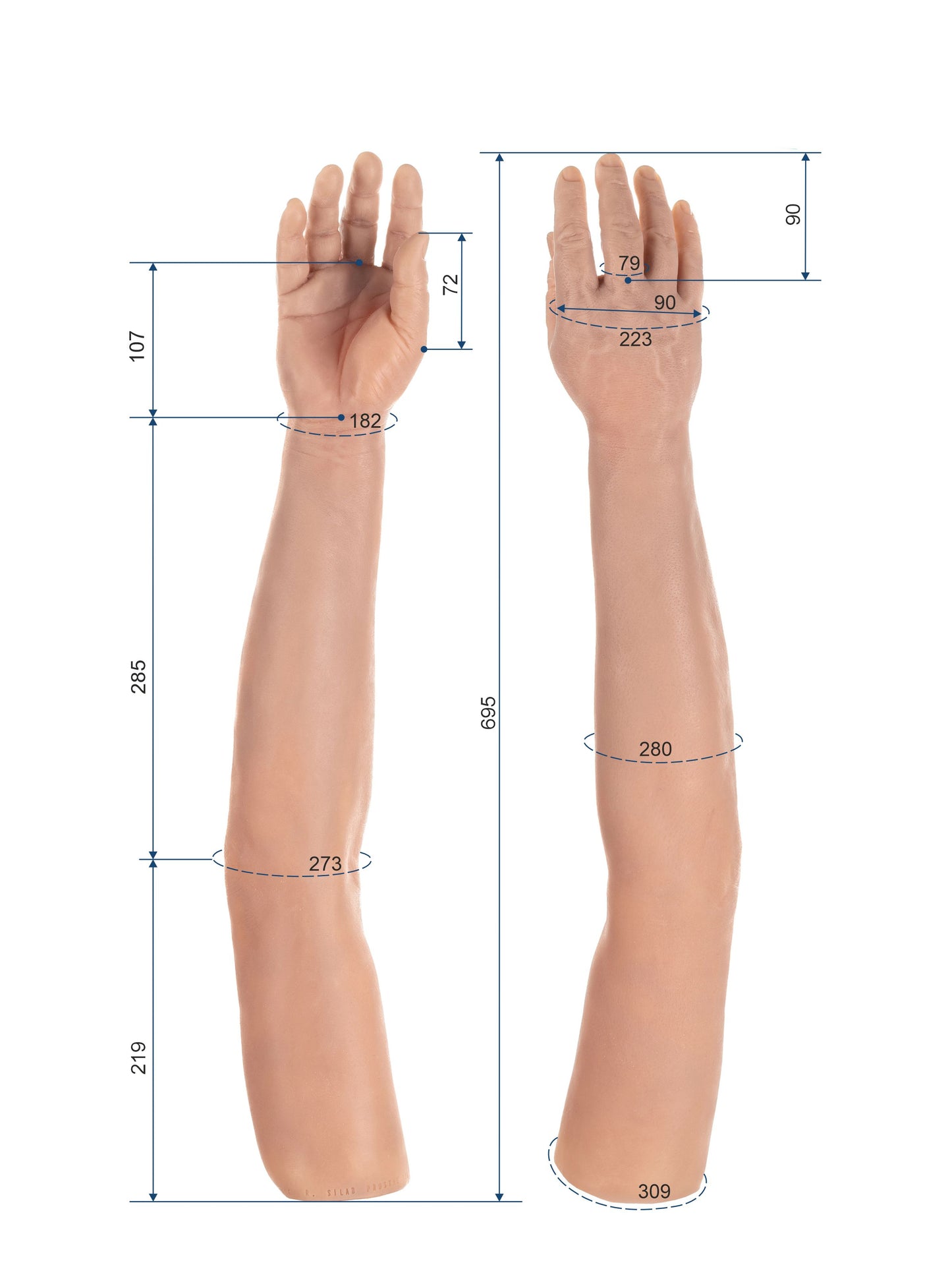 Cosmetic Prosthetic Glove – Men Shape / Arm / Ref. "George"