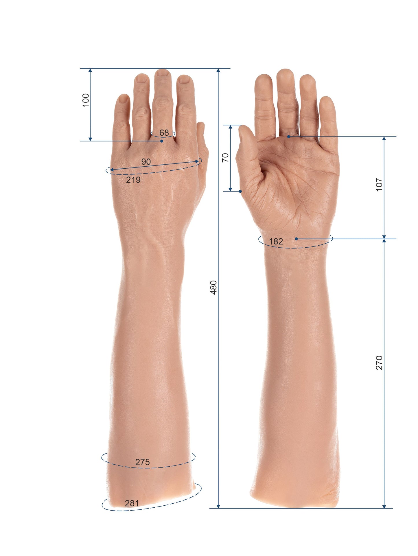 Cosmetic Prosthetic Glove – Men Shape / Arm / Ref. "Leo"