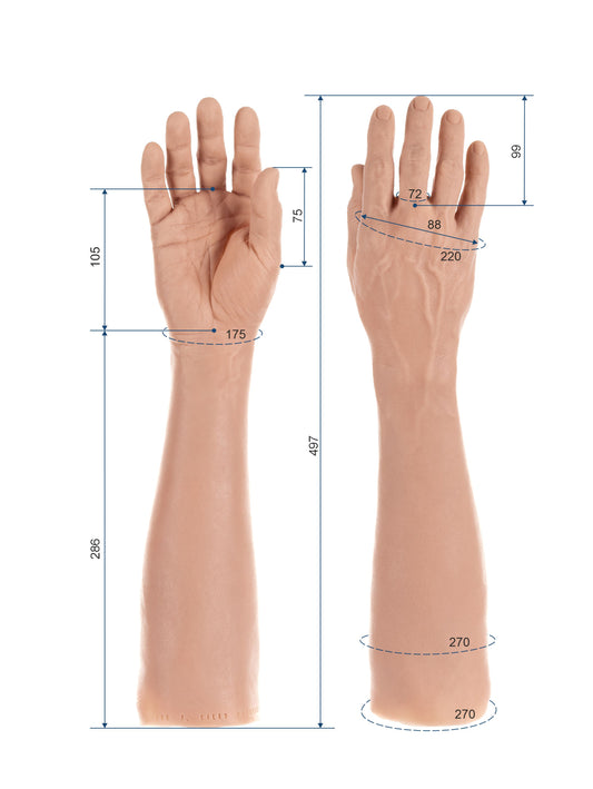 Cosmetic Prosthetic Glove –  Men Shape / Arm / Ref. "Leo"