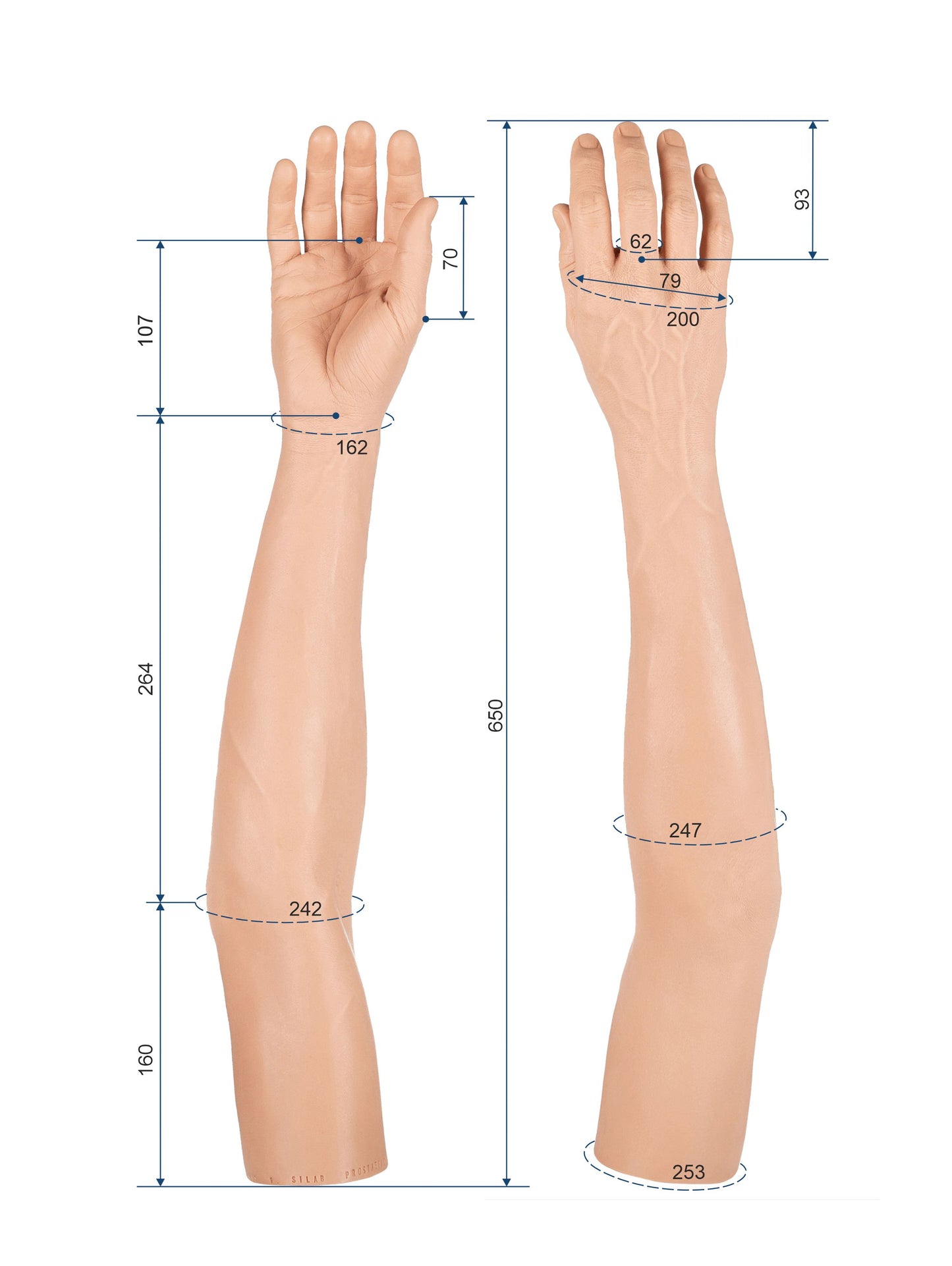 Cosmetic Prosthetic Glove – Men Shape / Arm / Ref. "Luis"