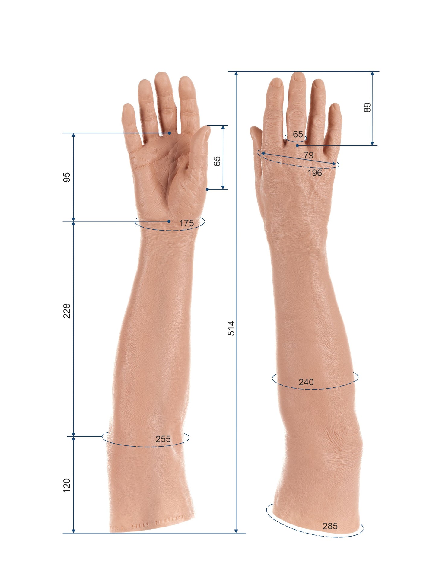 Cosmetic Prosthetic Glove – Men Shape / Arm / Ref. "Mario"
