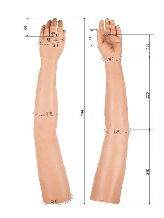 Cosmetic Prosthetic Glove –  Men Shape / Arm / Ref. "Michel"