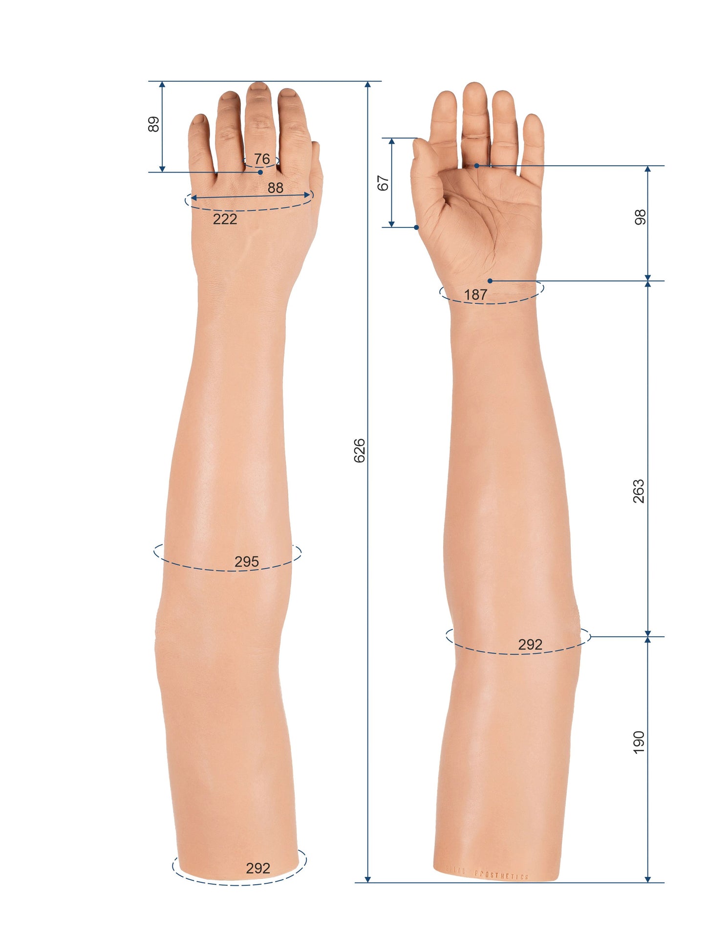 Cosmetic Prosthetic Glove – Men Shape / Arm / Ref. "Peter"