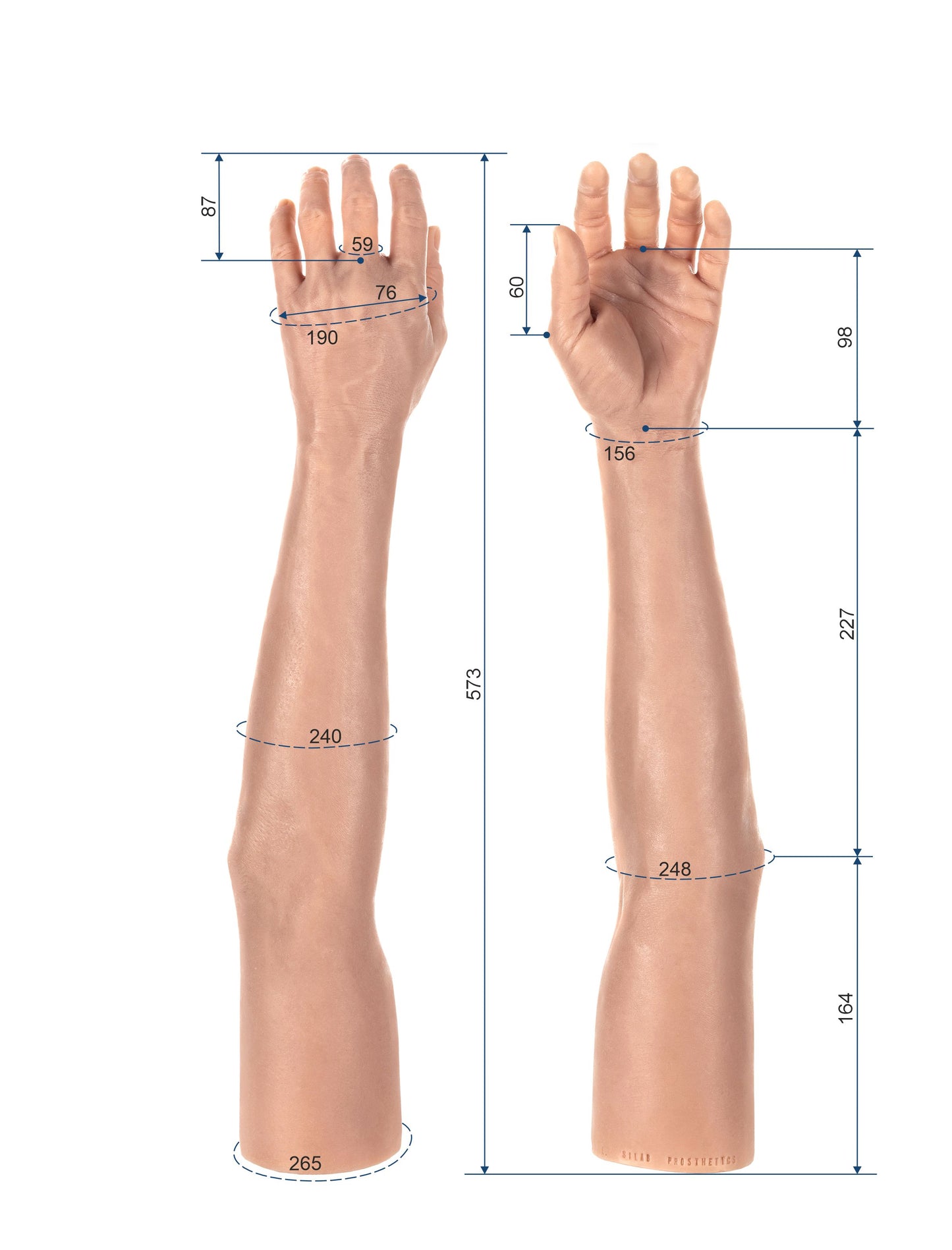Cosmetic Prosthetic Glove – Men Shape / Arm / Ref. "Tomas"