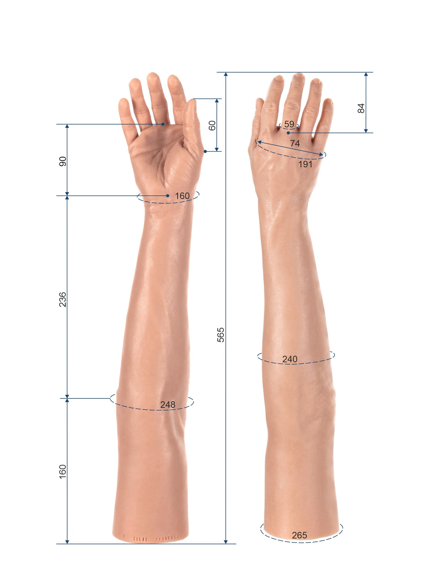 Cosmetic Prosthetic Glove – Men Shape / Arm / Ref. "Tomas"