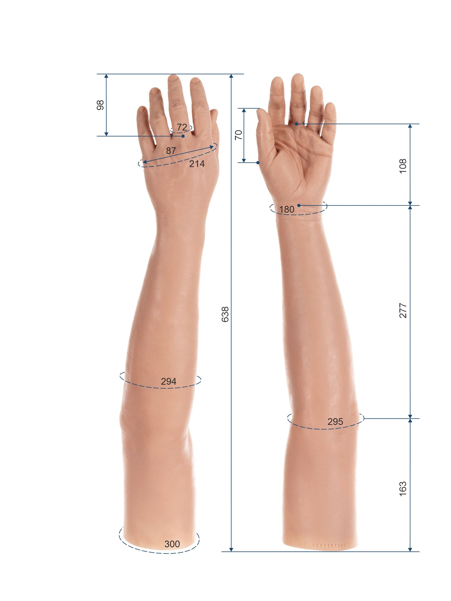 Cosmetic Prosthetic Glove – Men Shape / Arm / Ref. "Tony"