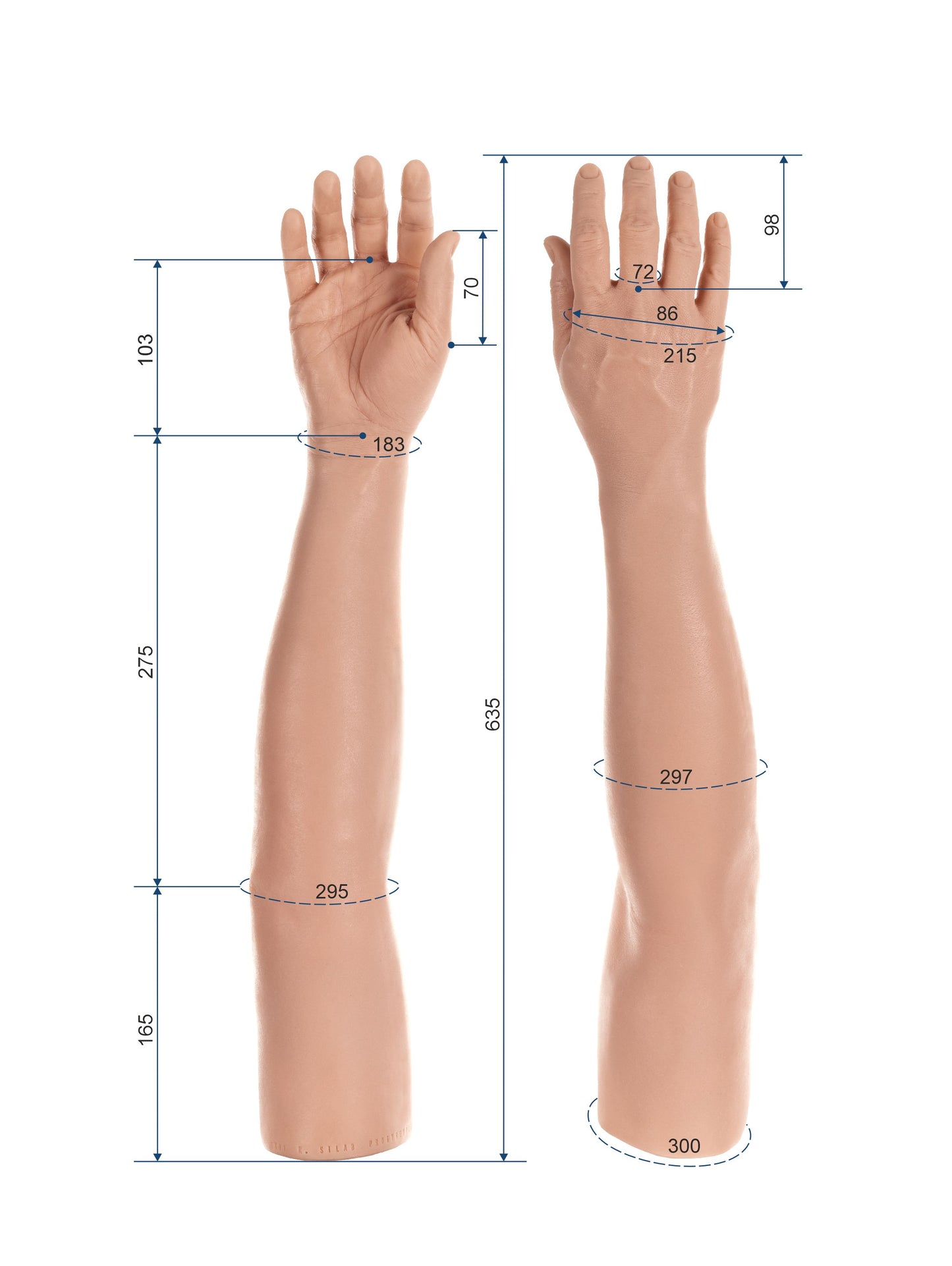 Cosmetic Prosthetic Glove – Men Shape / Arm / Ref. "Tony"