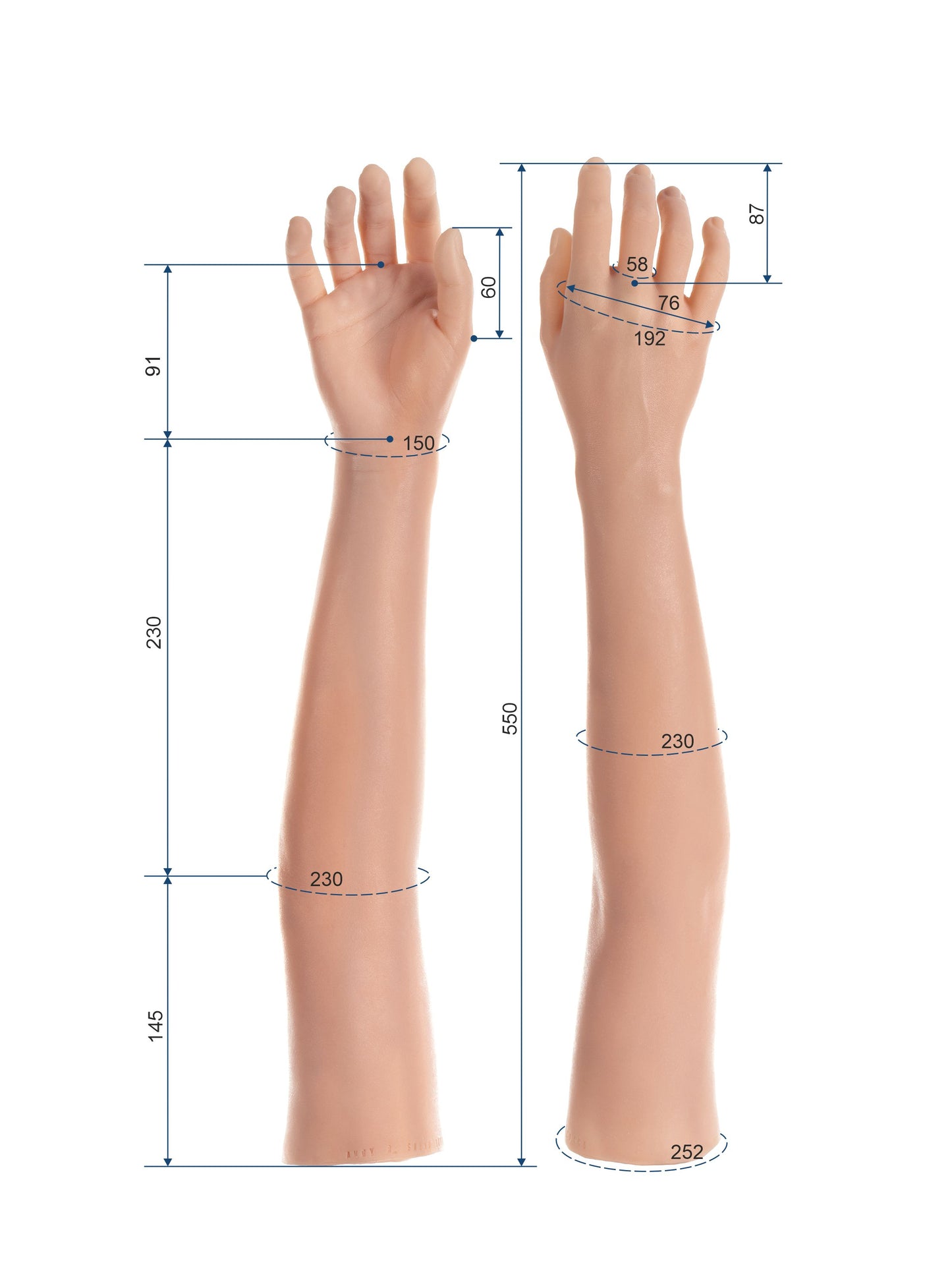 Cosmetic Prosthetic Glove – Women Shape / Arm / Ref. "Angy"