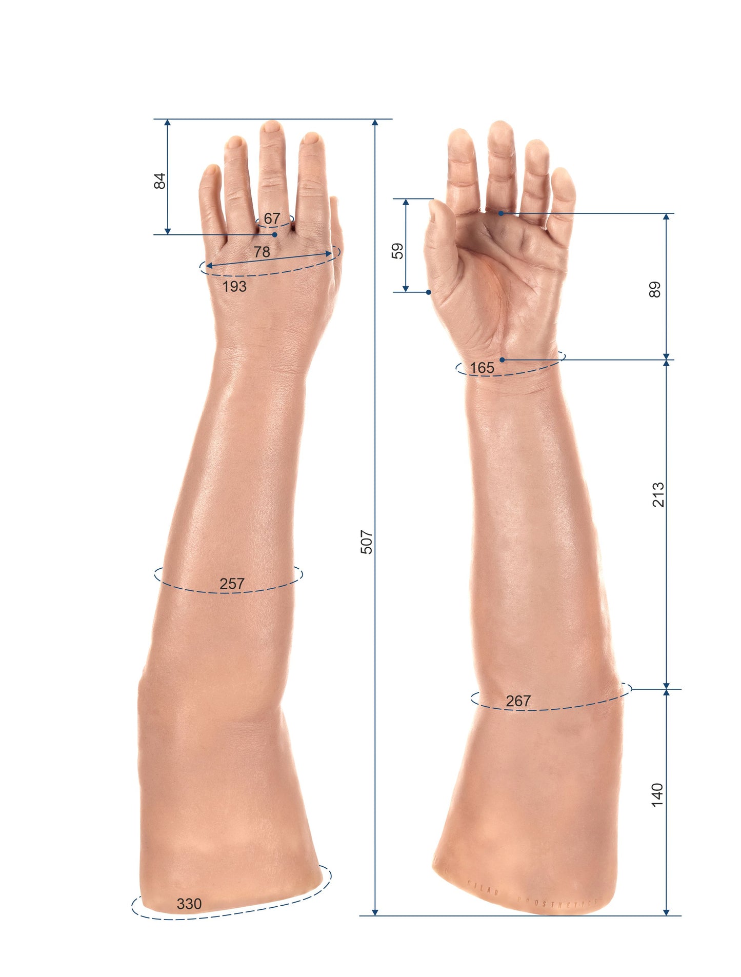 Cosmetic Prosthetic Glove – Women Shape / Arm / Ref. "Lia"