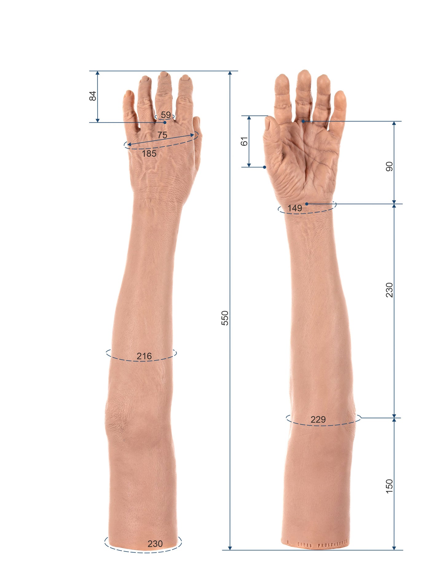 Cosmetic Prosthetic Glove – Women Shape / Arm / Ref. "Maria"